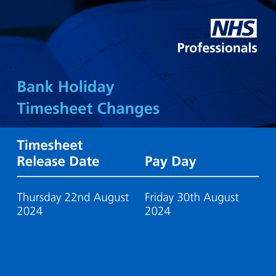 July 24 - August Bank Holiday Timesheet Changes